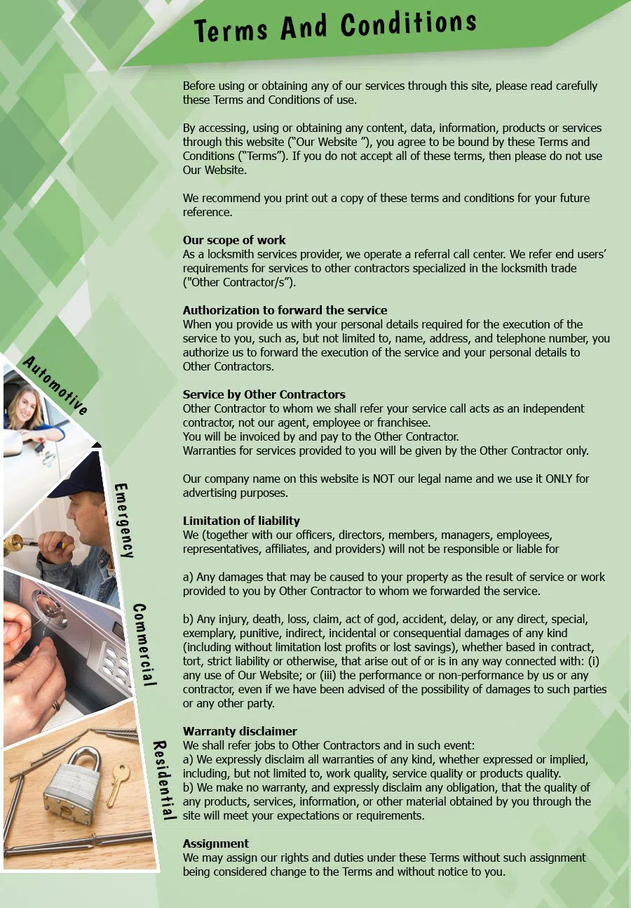 Miami Liberty Locksmith Miami, FL 305-704-9594 - TermsAndConditions-2